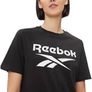 Slightly cropped Reebok Identity Big Stacked Logo T-Shirt